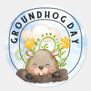 Adesivo Redondo Groundhog