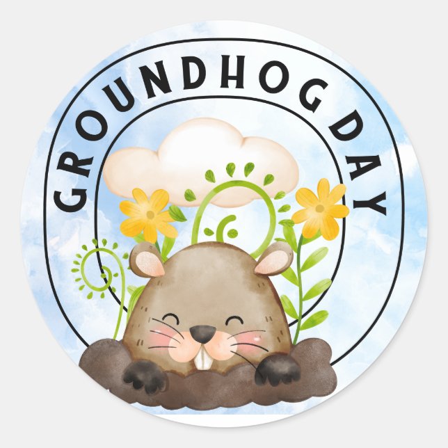 Adesivo Redondo Groundhog (Frente)