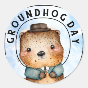 Adesivo Redondo Groundhog