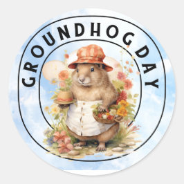 Adesivo Redondo Groundhog