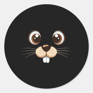 Adesivo Redondo Groundhog Face Costume Kids Groundhog Day Hallowee
