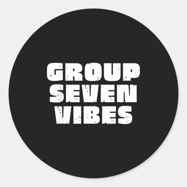 Adesivo Redondo Group 7 Seven Vibes Elite Members  (Frente)