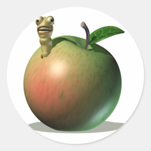 Adesivo Redondo Grub que come Apple