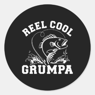 Adesivo Redondo Grumpa Muito Legal Para Vovô Pescador