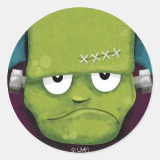 Adesivo Redondo Grumpy Frankenstein Halloween Stickers