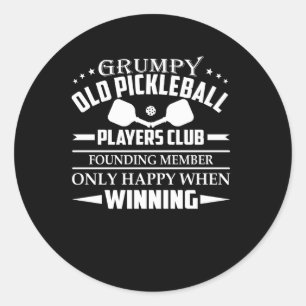 Adesivo Redondo Grumpy Old Pickleball Players Club Happy