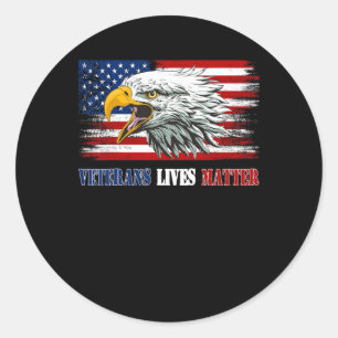 Adesivo Redondo Grumpy Old Veteran American Eagle Flag Veterans Li