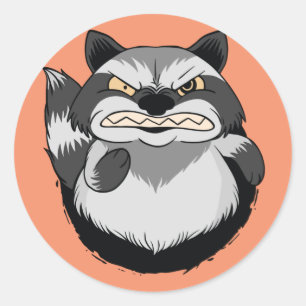 Adesivo Redondo Grumpy Raccoon