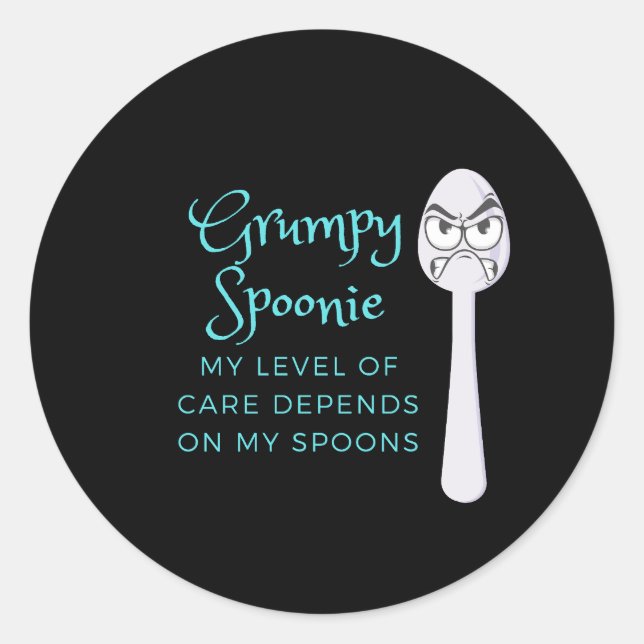 Adesivo Redondo Grumpy Spoonie (Frente)
