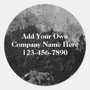 Adesivo Redondo Grunge Black Paint Faux Fink Design