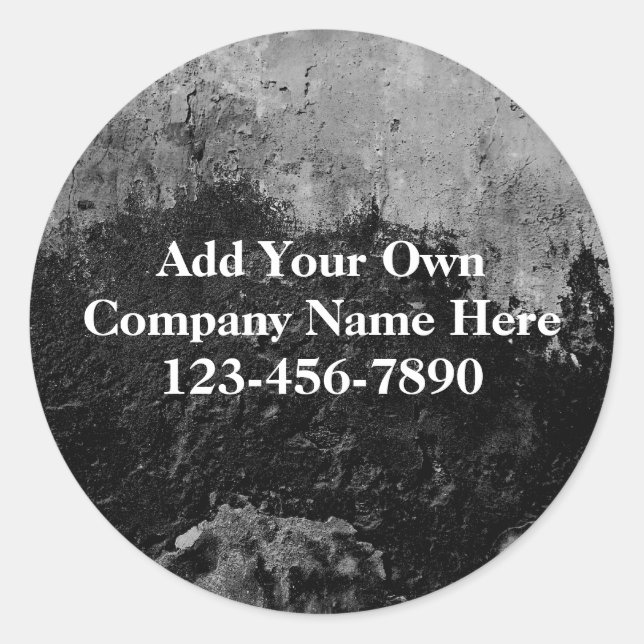 Adesivo Redondo Grunge Black Paint Faux Fink Design (Frente)