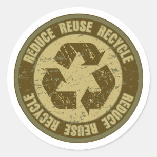 Adesivo Redondo Grunge do reciclado