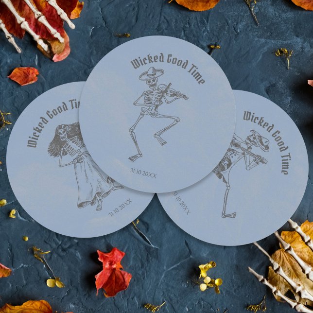 Adesivo Redondo Grunge Retro Black Halloween Party (Criador carregado)