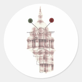 Adesivo Redondo Grunge Sépia Histórico Itália Vintage