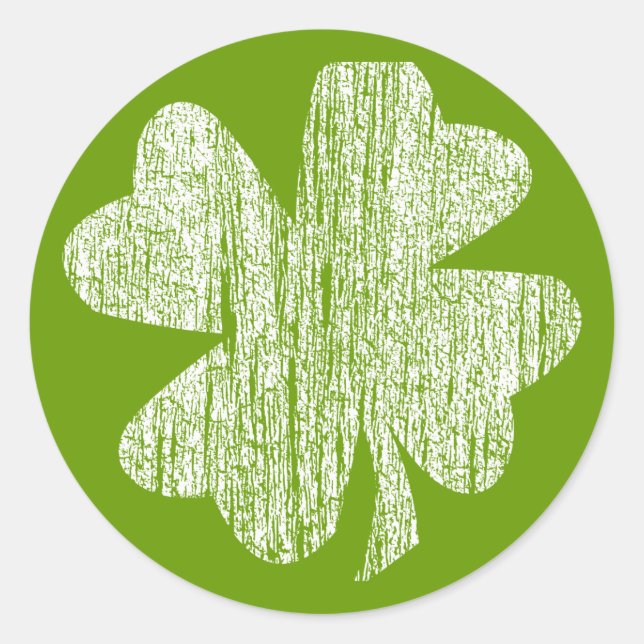 Adesivo Redondo Grunge Shamrock (Frente)