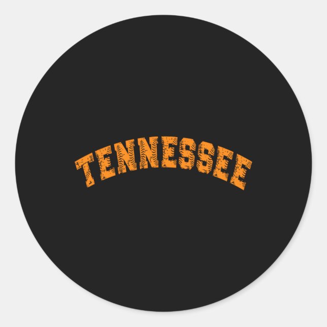 Adesivo Redondo Grunge Style State Of Tennessee Baseball (Frente)