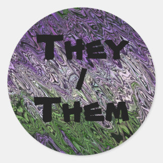 Adesivo Redondo Grungy Groovy Funky Trippy Genderqueer Pride