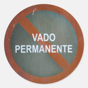 Adesivo Redondo Grungy Street Sign