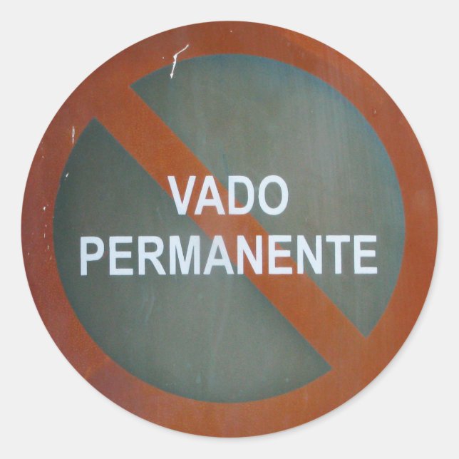 Adesivo Redondo Grungy Street Sign (Frente)