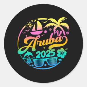 Adesivo Redondo Grupo Aruba 2025 de Férias Familiares