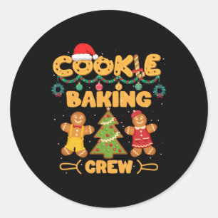 Adesivo Redondo Grupo Cookie Baking Team Tripulação Xmas - Grupo d
