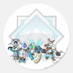 Adesivo Redondo Grupo da montanha do terror da equipe