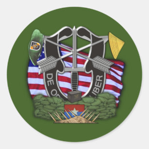 Adesivo Redondo Grupo das Forças Especiais da 5 Green Berets Viet