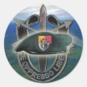 Adesivo Redondo Grupo de forças especiais Green Berets vets Sticke