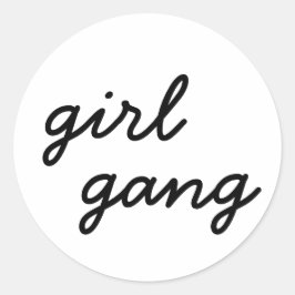 Adesivo Redondo grupo de meninas fofo script moderno feminista pod