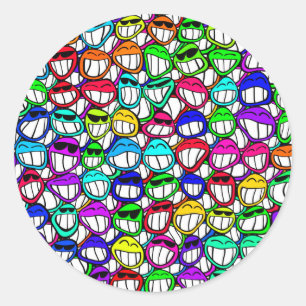 ADESIVO REDONDO GRUPO DE SORRISO LEGAL DAS CARAS