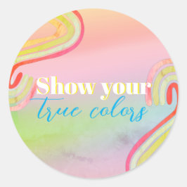 Adesivo Redondo Grupo de Tema de Cor