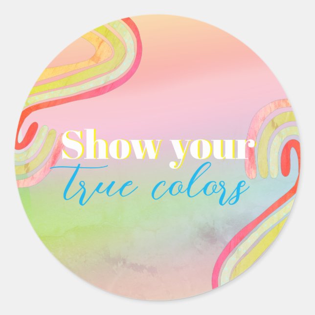 Adesivo Redondo Grupo de Tema de Cor (Frente)