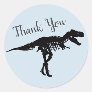 Adesivo Redondo Grupo Dinossauro Tyrannosaurus Rex Obrigado Adesiv