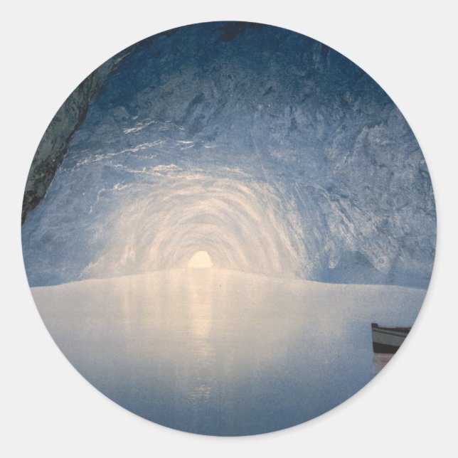 Adesivo Redondo Gruta azul, ilha de Capri, Campania, Italia (Frente)