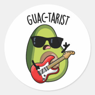 Adesivo Redondo Guac-tarist Funny Avocado Pun