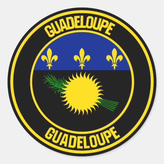 Adesivo Redondo Guadeloupe Round Emblem (Frente)