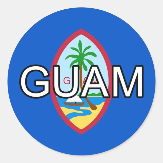 Adesivo Redondo Guam Euro Sticker (Frente)