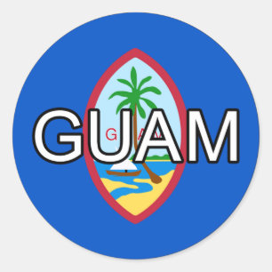 Adesivo Redondo Guam Euro Sticker