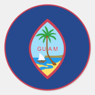 Adesivo Redondo Guam flag