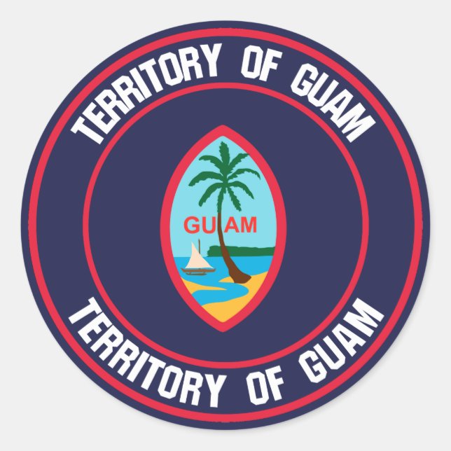 Adesivo Redondo Guam Round Emblem (Frente)