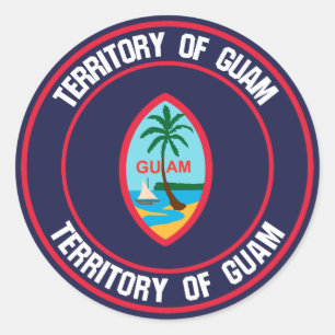 Adesivo Redondo Guam Round Emblem