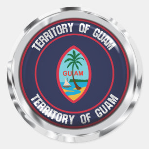 Adesivo Redondo Guam Round Emblem