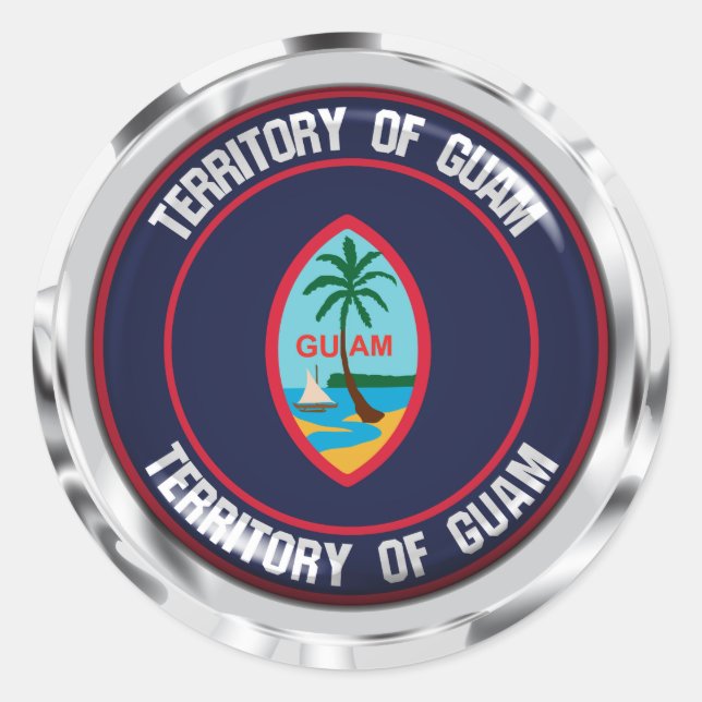 Adesivo Redondo Guam Round Emblem (Frente)