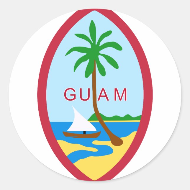 Adesivo Redondo Guam Seal GU (Frente)