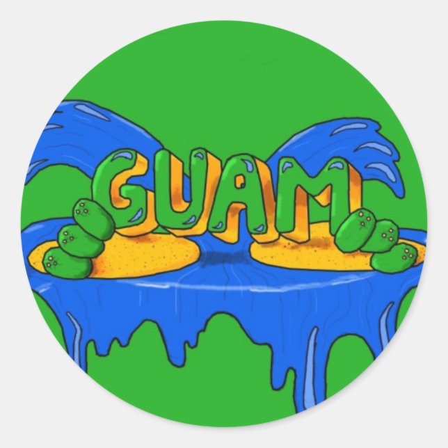 Adesivo Redondo Guam Sticker (Frente)