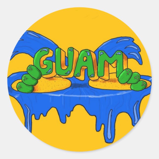 Adesivo Redondo Guam Sticker (Frente)