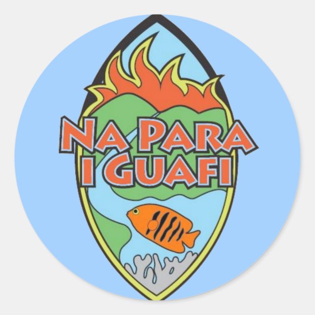 Adesivo Redondo Guam - Stickers (Frente)