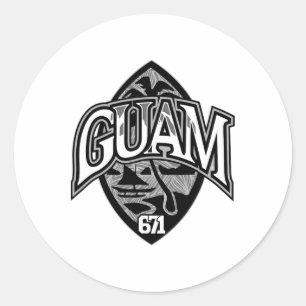 Adesivo Redondo Guam Usa Selo Orgulho Chamorro Presentes Guamanian