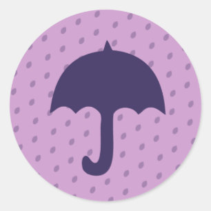 Adesivo Redondo Guarda-chuva roxo