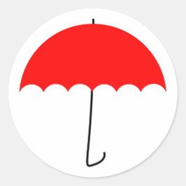 Adesivo Redondo Guarda-chuva vermelha